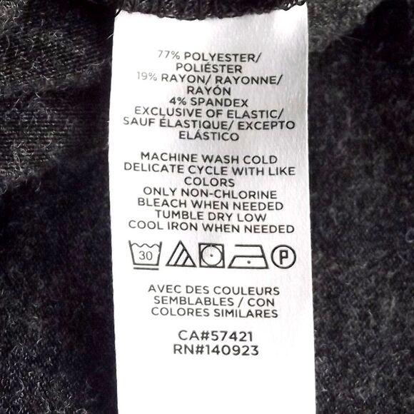 LOFT Dress, XS, Charcoal Gray Heathered Knit, Smocked Flounce, Short sleeves - Picture 13 of 15